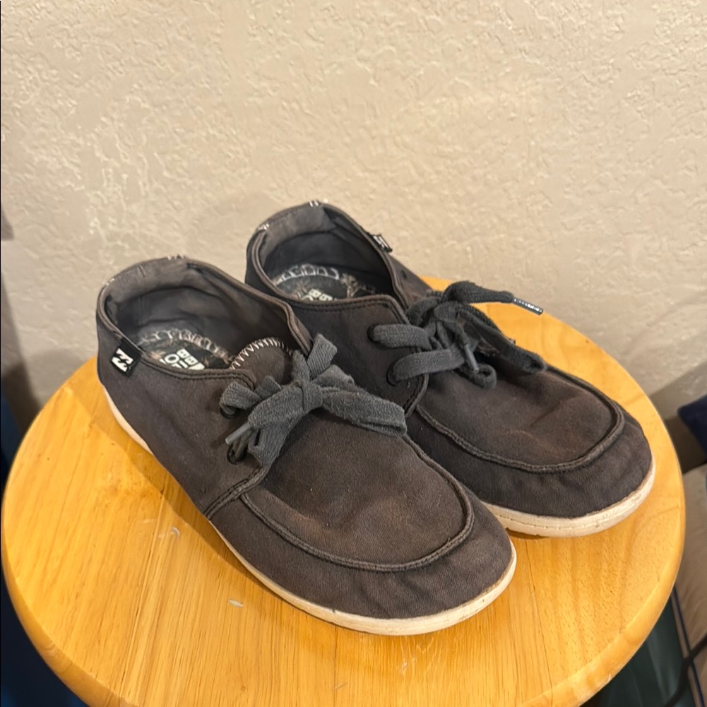Billabong Women's Charcoal Gray Canvas Slip-On Loafers